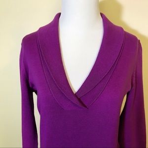 Loft Purple Soft V neck blouse